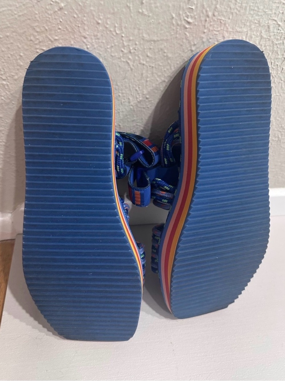 FARM Rio Blue Floral Rope Lace-Up Platform Sandals - Picture 5 of 5